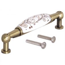 Ручка-скоба  SF-01-04-96 с фарформ бронза 96 мм